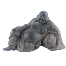 Buddha Figur Ton sitzend Glücksbuddha Deko Skulptur